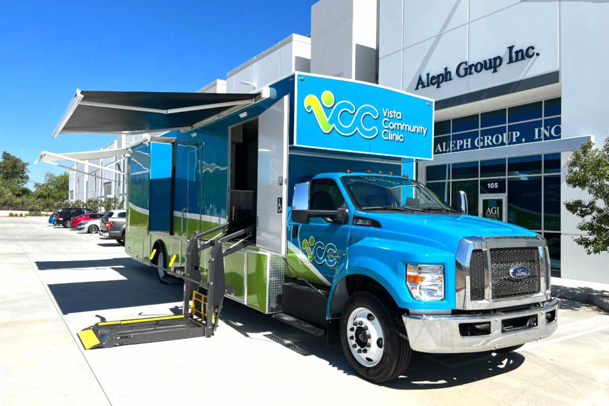 Custom mobile medical clinic fabrication at Aleph Group Inc.