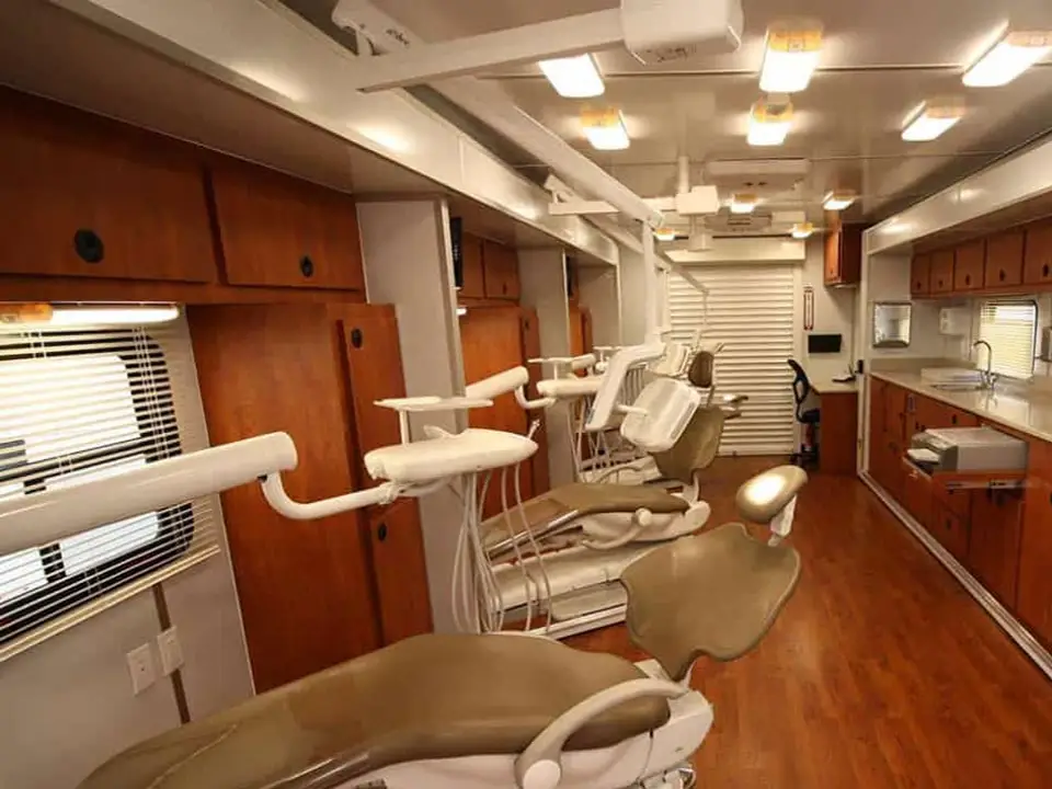 Interior of a mobile dental clinic