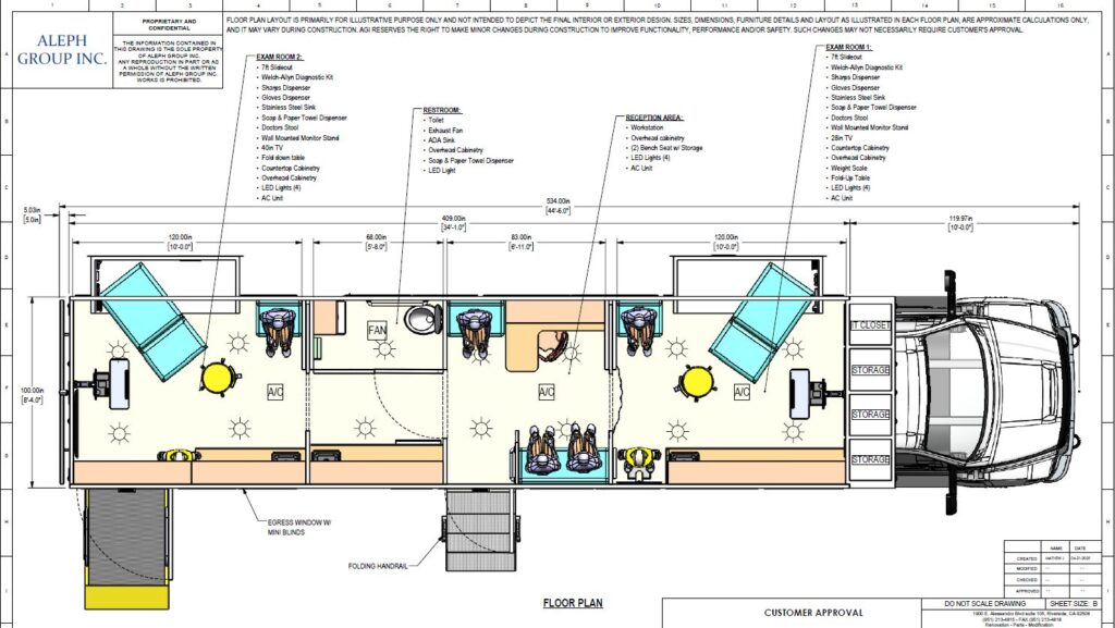 Best Mobile Clinic Floor Plans by Aleph Group Inc (CAD Drawing)