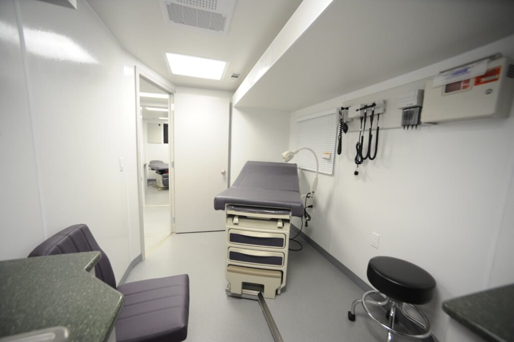 Sutter Lakeside Hospital Mobile Health Services Unit Mobile Clinic Floor Plan with Two Rooms
