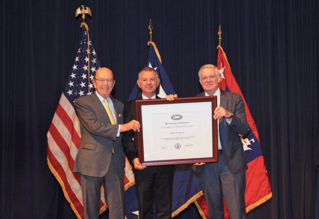 Aleph Group Inc. and CEO Jales De Mello were honored with the prestigious Presidential “E” Award for Exporting by the U.S. Secretary of Commerce. Recognized for doubling export growth and delivering purpose-built mobile health clinics to underserved regions in the Middle East and Africa, Aleph Group continues to expand global access to vital healthcare infrastructure.
