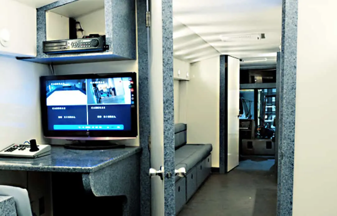 Inside a mobile command center