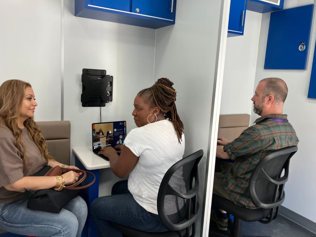 San Francisco Human Service Agency's Mobile Benefits Center Work Stations